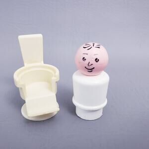 Vintage Fisher Price Little People #997 Barber with Chair